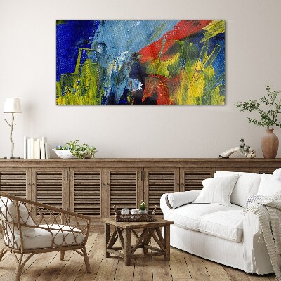Glasbild Dynamische Farben in einer abstrakten Landschaft