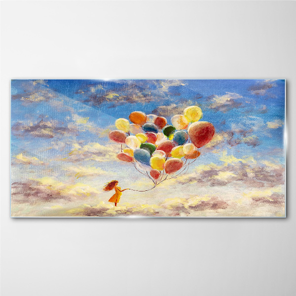 Foto glasbild Moderne Himmelsballons