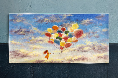 Foto glasbild Träume in den Wolken