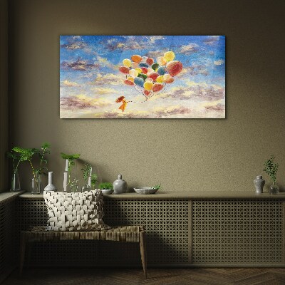 Foto glasbild Träume in den Wolken