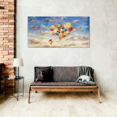 Foto glasbild Träume in den Wolken