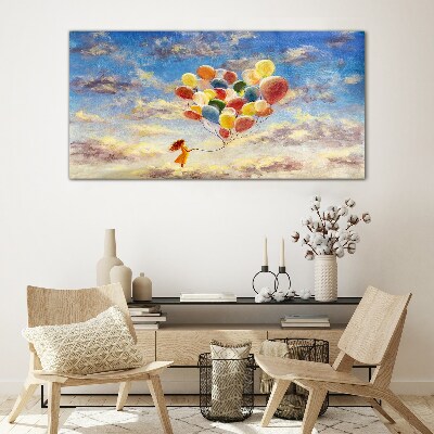 Foto glasbild Moderne Himmelsballons