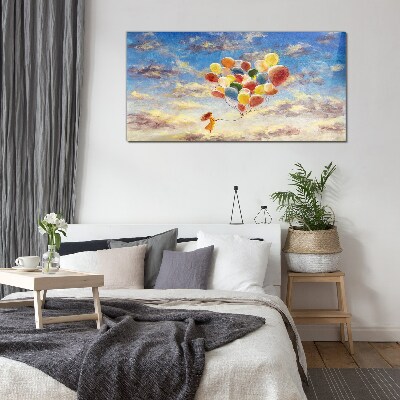 Foto glasbild Träume in den Wolken