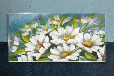 Glasbild Blumen-Charme in Blau