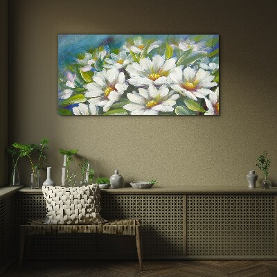 Glasbild Blumen-Charme in Blau