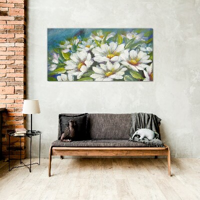 Glasbild Blumen-Charme in Blau