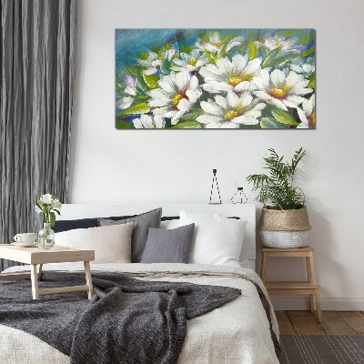 Glasbild Blumen-Charme in Blau
