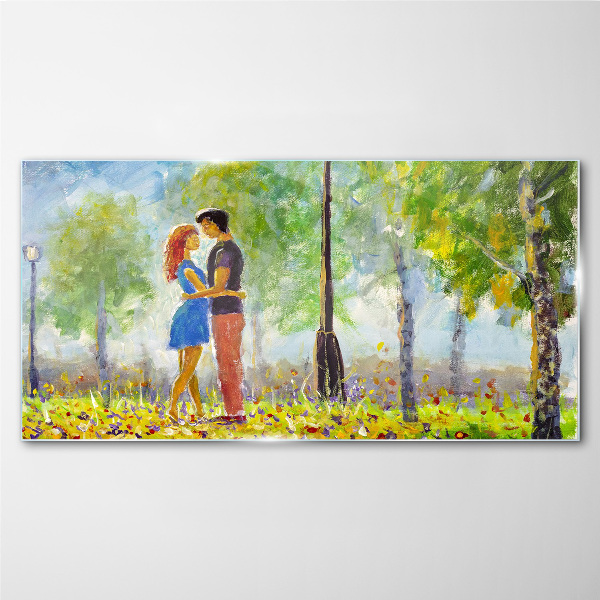 Glasbild Liebe im Grünen