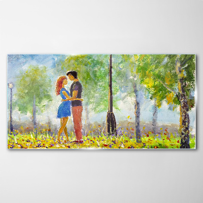 Glasbild Liebe im Grünen