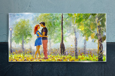Glasbild Liebe im Grünen