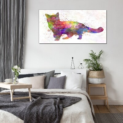 Glasbild Abstrakte Tierkatze