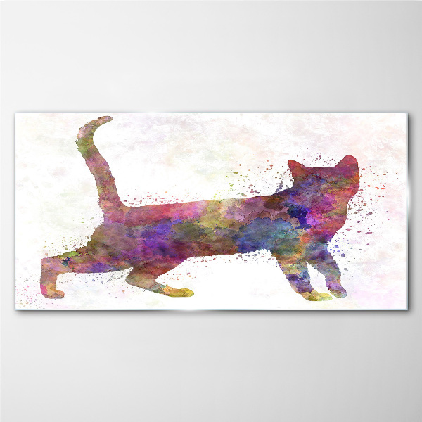 Glasbild Bunter Katzenschatten