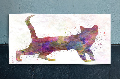 Glasbild Bunter Katzenschatten