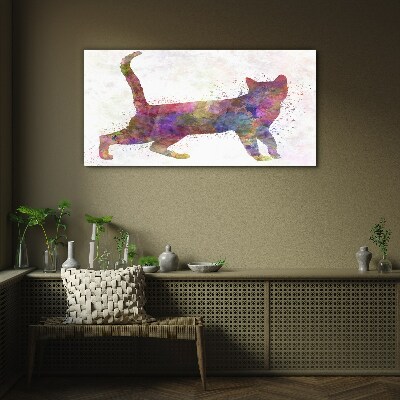 Glasbild Bunter Katzenschatten