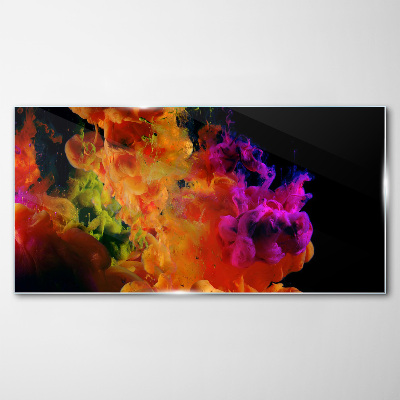 Glasbild Ausdruck von Farben in Bewegung