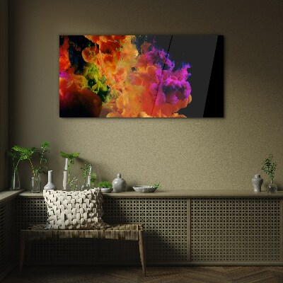 Glasbild Ausdruck von Farben in Bewegung