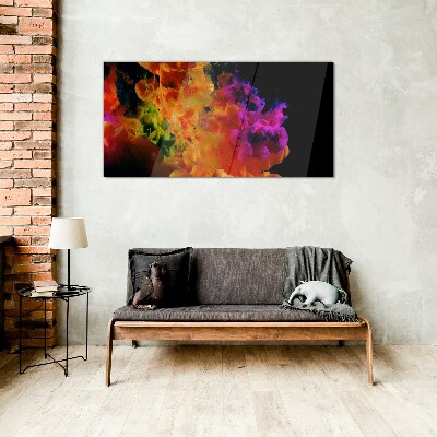 Glasbild Ausdruck von Farben in Bewegung