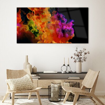 Glasbild Ausdruck von Farben in Bewegung