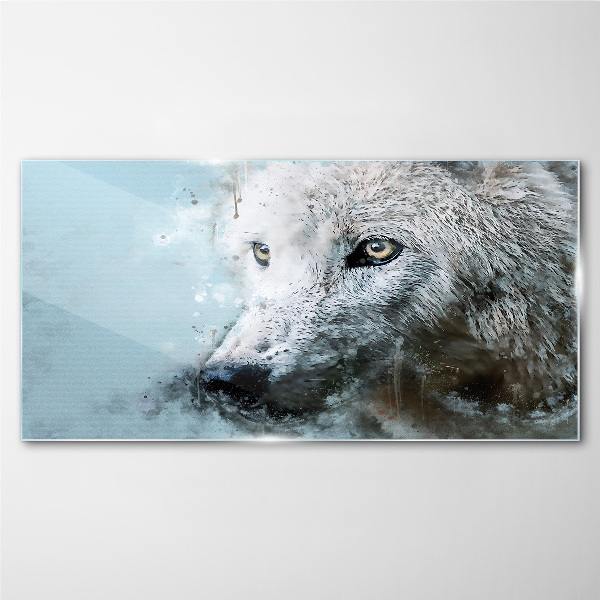 Glasbild Wilder Tierwolf