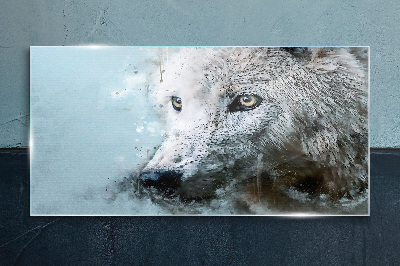 Glasbild Wilder Tierwolf