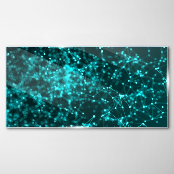 Glasbild Netzwerkverbindungen in Blau
