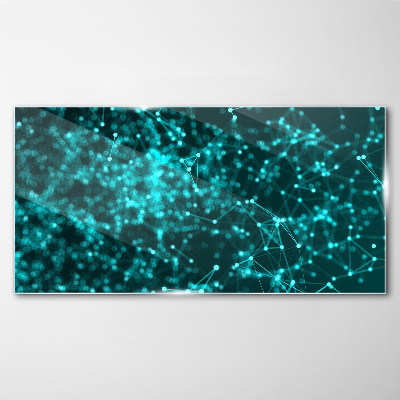 Glasbild Netzwerkverbindungen in Blau