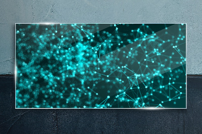 Glasbild Netzwerkverbindungen in Blau