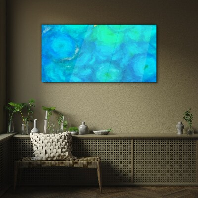 Foto glasbild Türkisfarbene Kreise in Blau