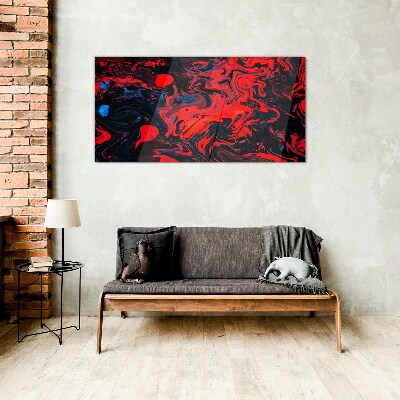 Glasbild Kosmischer Tanz der Farben