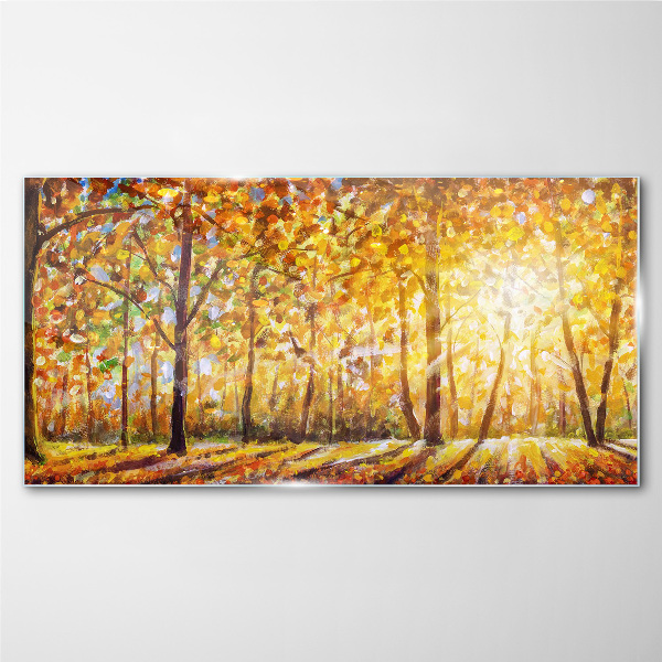 Foto auf glas Goldener Herbst im Wald