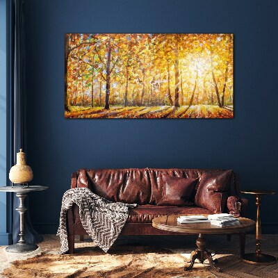 Foto auf glas Goldener Herbst im Wald