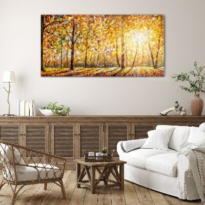 Foto auf glas Goldener Herbst im Wald