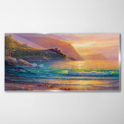 Glasbild Ein ruhiger Morgen am Meer