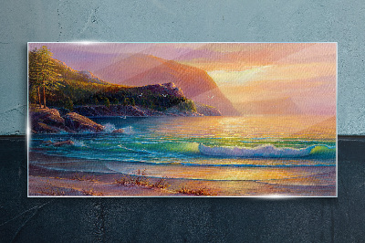 Glasbild Ein ruhiger Morgen am Meer