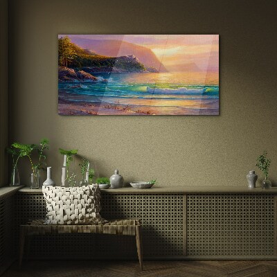 Glasbild Ein ruhiger Morgen am Meer