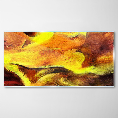 Glasbild Lebendige Farben in Bewegung