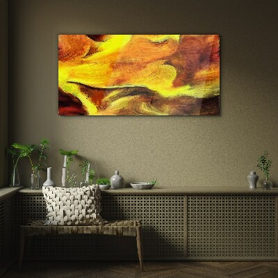 Glasbild Lebendige Farben in Bewegung