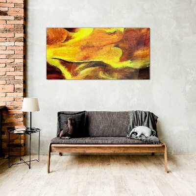 Glasbild Lebendige Farben in Bewegung