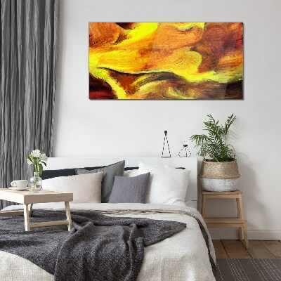 Glasbild Lebendige Farben in Bewegung