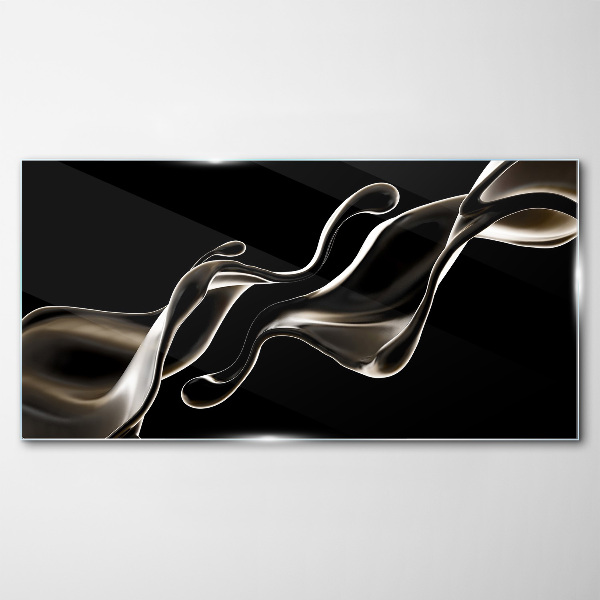 Glasbild Wellen fließender Eleganz
