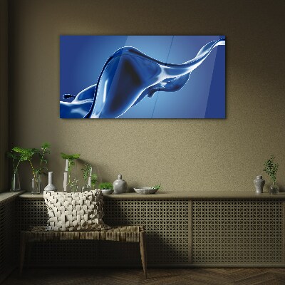 Glasbild Blaue Lichtwelle