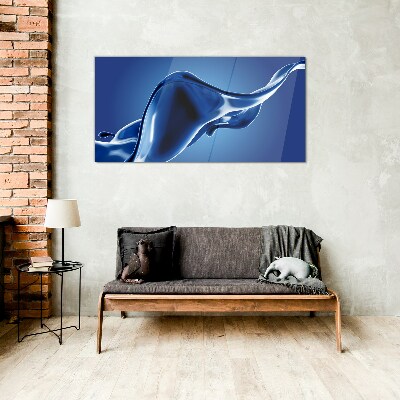 Glasbild Blaue Lichtwelle