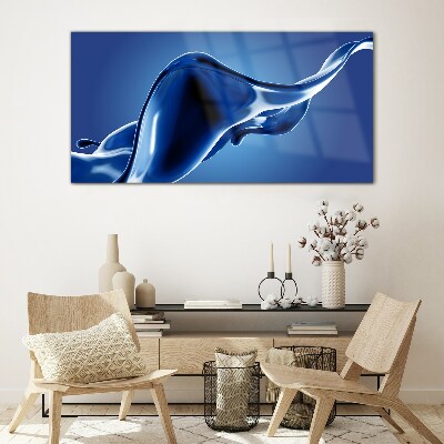 Glasbild Blaue Lichtwelle