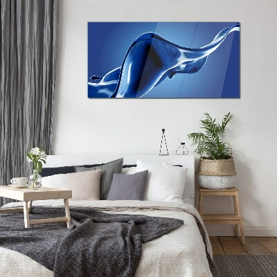 Glasbild Blaue Lichtwelle