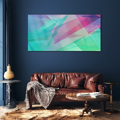 Glasbild Transparente Geometrien in Pastelltönen