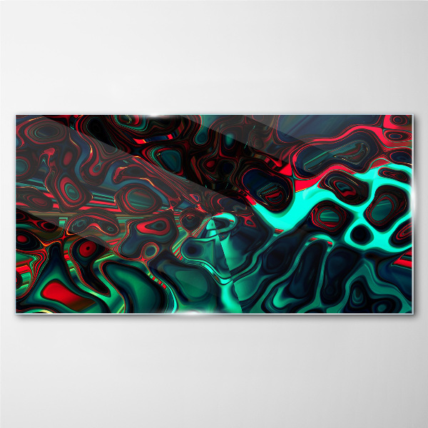 Glasbild Abstrakte Farbwellen