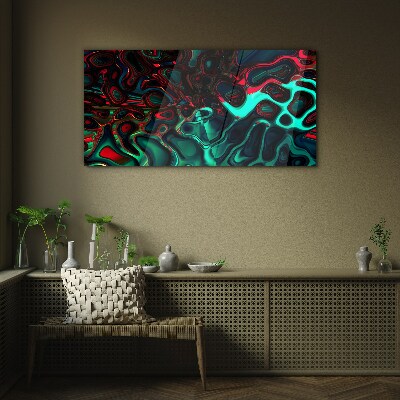 Glasbild Abstrakte Farbwellen