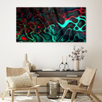 Glasbild Abstrakte Farbwellen