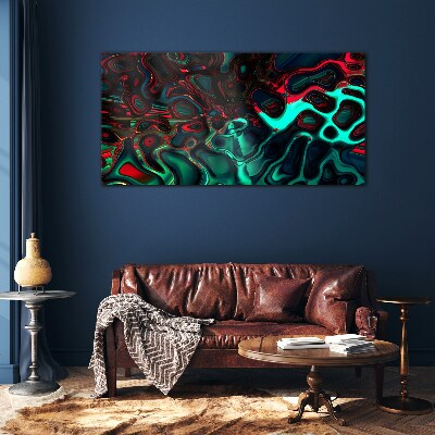 Glasbild Abstrakte Farbwellen