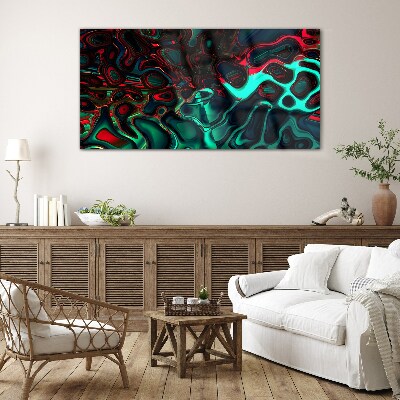 Glasbild Abstrakte Farbwellen